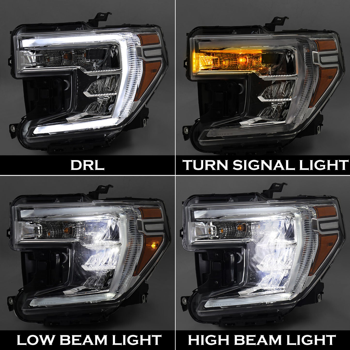 2P For 2019-2021 for GMC for Sierra 1500 Headlights Halogen Signal Lamp Driver Passenger