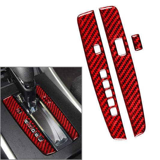 Interior Gear Shift Cover Trim LHD for Honda Accord 2013-2017 Red Carbon Fiber