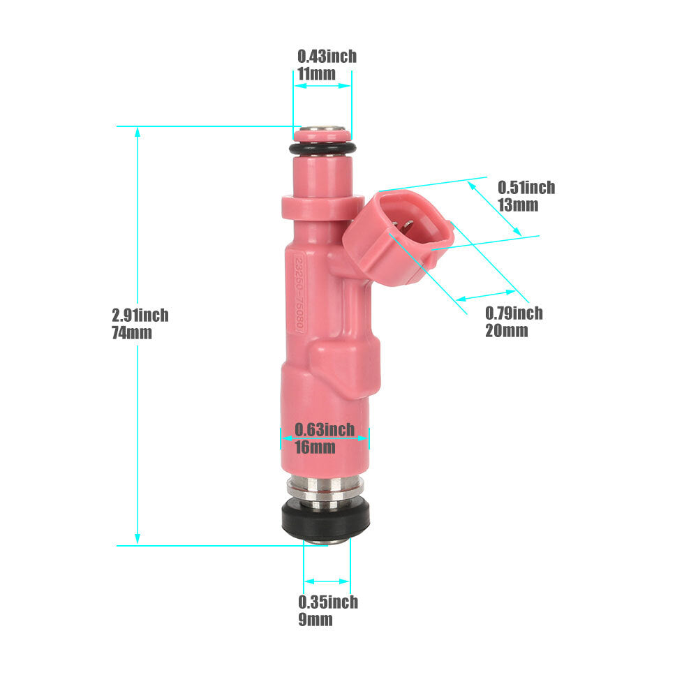 4x Fuel Injectors Fit for Toyota Tacoma 4Runner 2.4L 2.7L 23250-75080 1998-2004