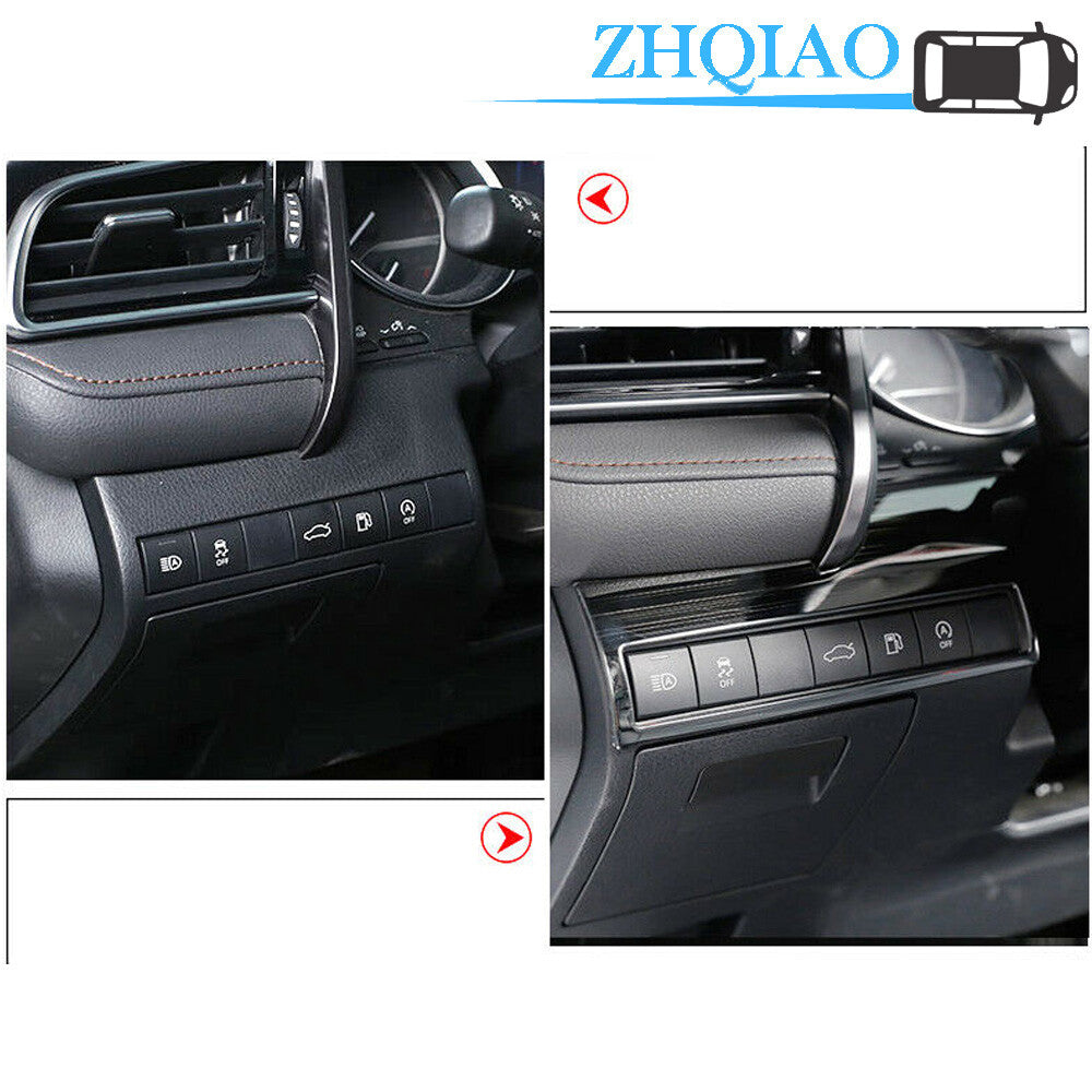 stainless steel Car Headlight Switch Frame Cover Trim Fit for Toyota for Camry 2018 2019
