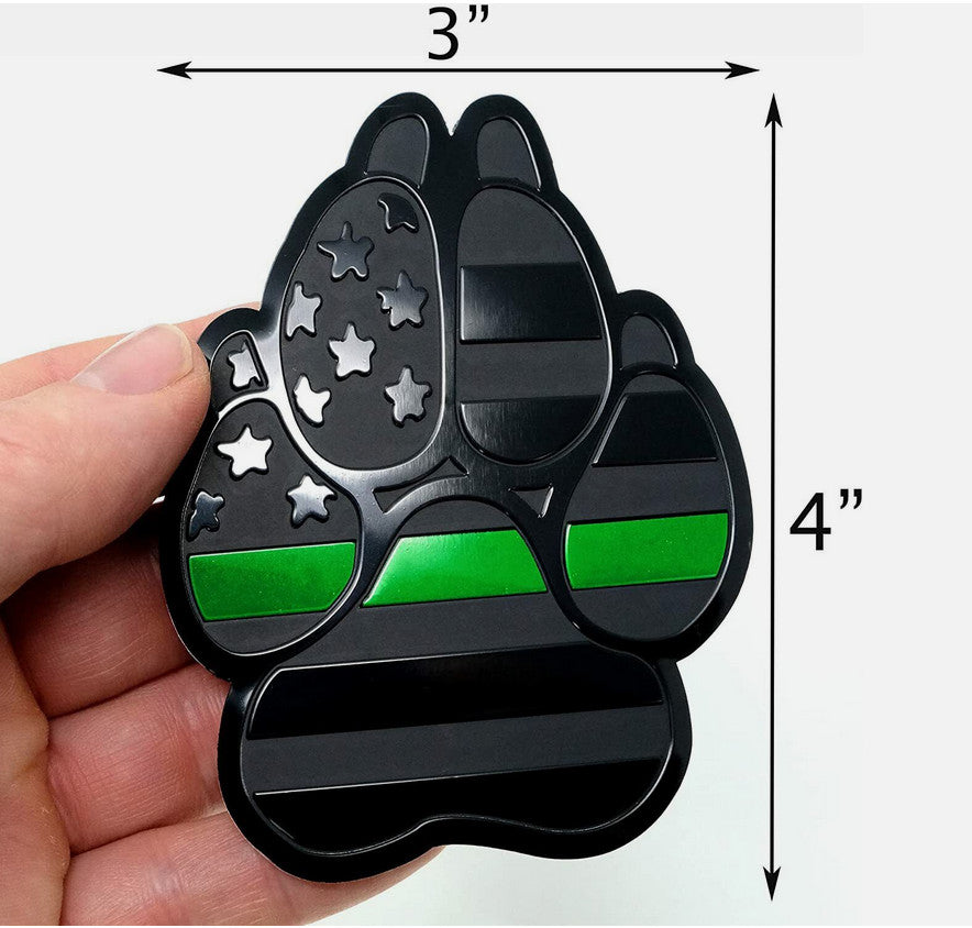 Car side fender rear badge sticker black and green dog paw American flag for Chevrolet
