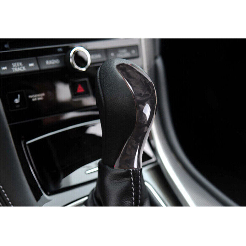 for Infiniti Q50 Q50L Q60 2014-17 Forged Carbon Fiber Gear Shift Knob Panel Trim