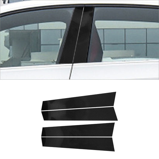 4Pcs for VW for Golf 8 MK8 GTI 2021 Carbon Fiber Car Window B-pillars Cover Trim