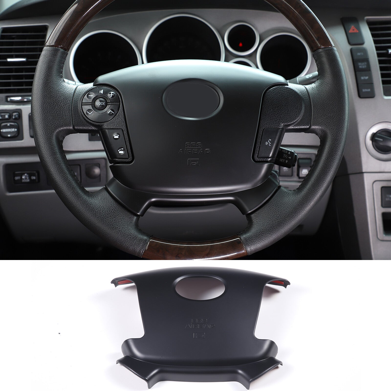 Pearwood ABS center armrest box cover for Toyota Sequoia 2022-23 USA