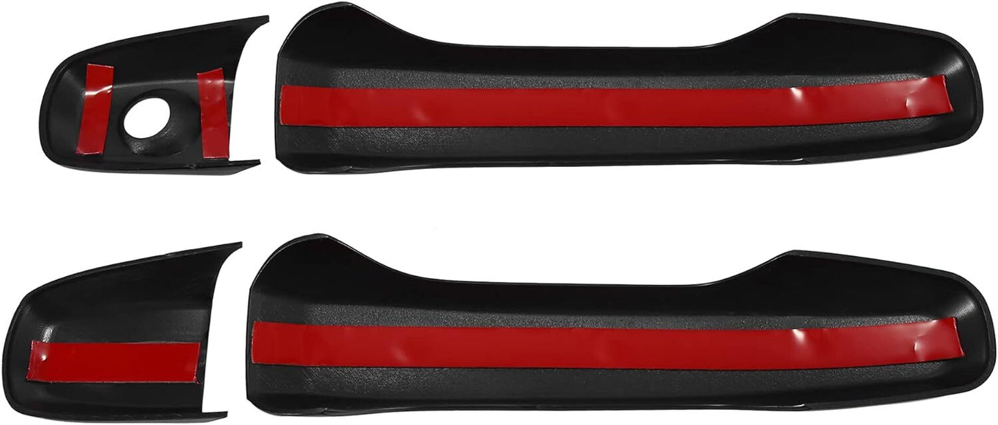 GLOSSY BLACK FOR 2011-2019 for FORD EXPLORER 8PCS DOOR HANDLE TRIM COVERS NO SMR KEY