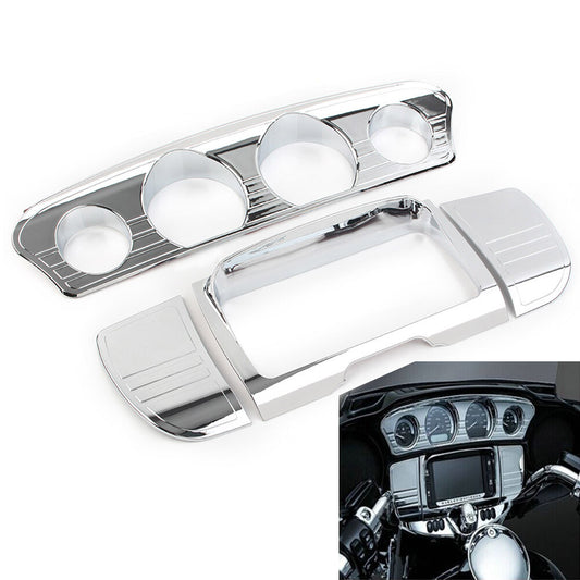 Tri Line Gauge Stereo Accent Trim Covers for Harley Electra Street Glide