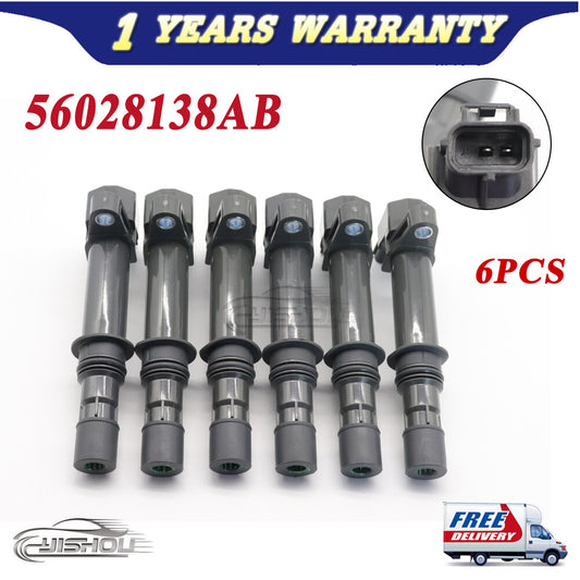 56028138AB 6PCS Ignition Coil For 02-09 for Dodge for Jeep for Mitsubishi 3.7L V6 UF270