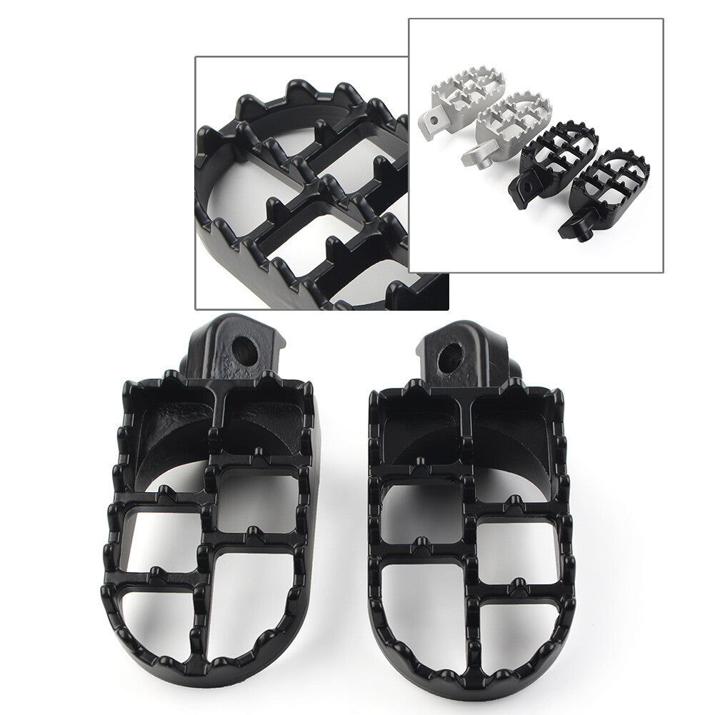 Silver Motorcycle Wide Fat Foot Pegs Footrest Footpegs Pedal for Yamaha for Honda