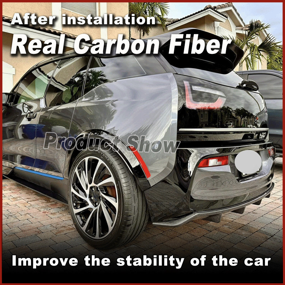 for BMW i3 i3s I01 Hatchback 18-20 REAL Carbon Rear Bumper Diffuser Lip Spoiler