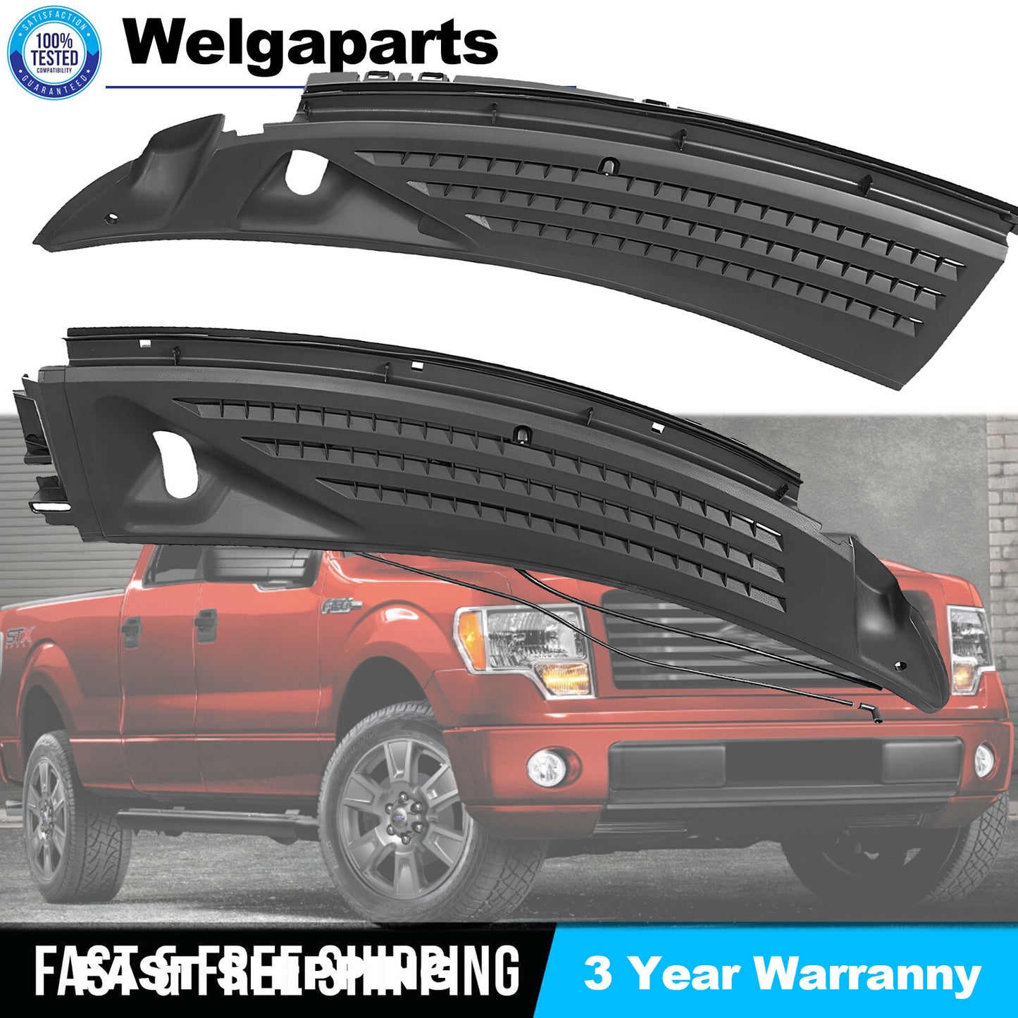For 2009-14 for Ford F150 Windshield Wiper Cowl Panel Grille w/ Seals BL3Z15022A68A