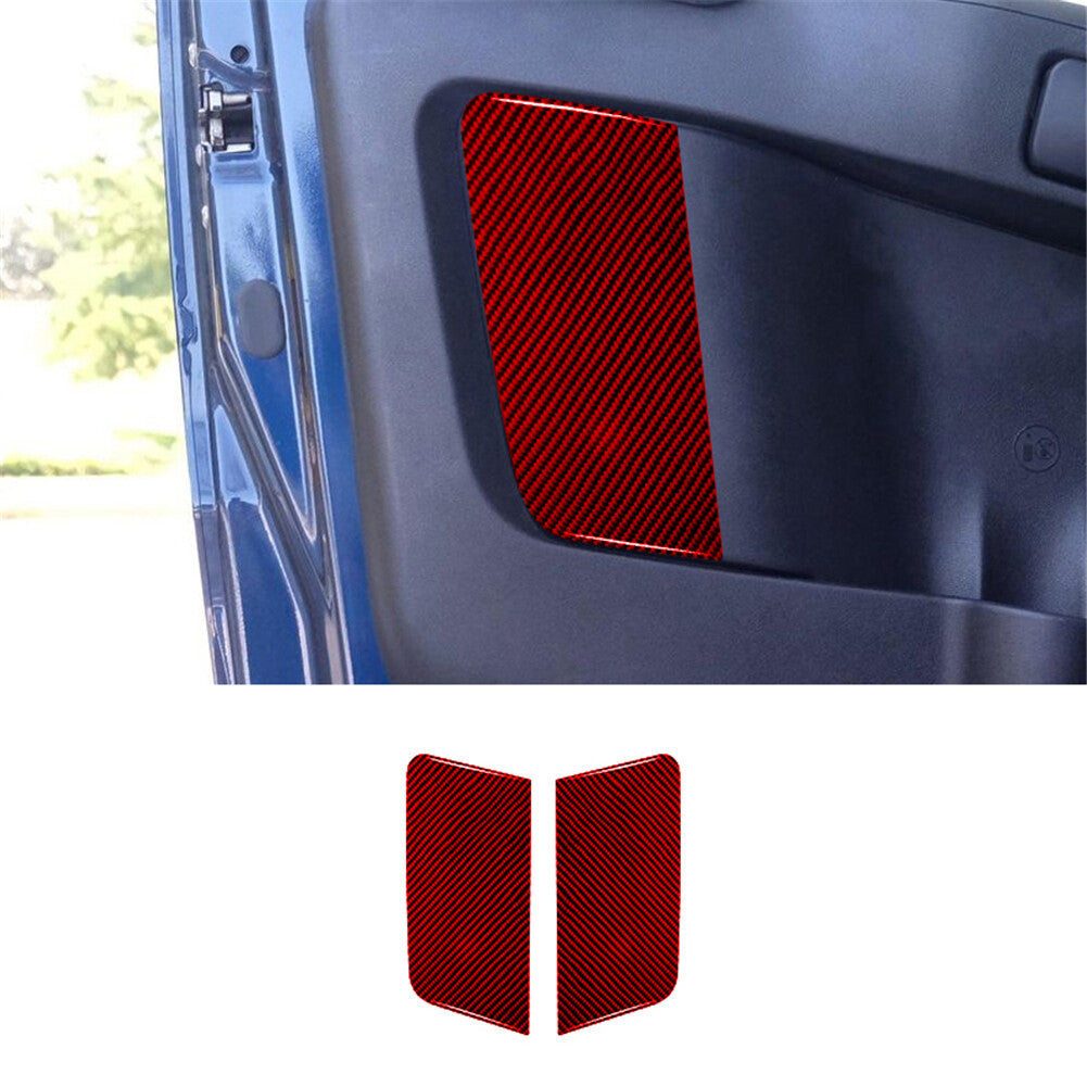 2Pcs Red Carbon Fiber Interior Door Panel Cover Trim for RAM Promaster 2014-2021