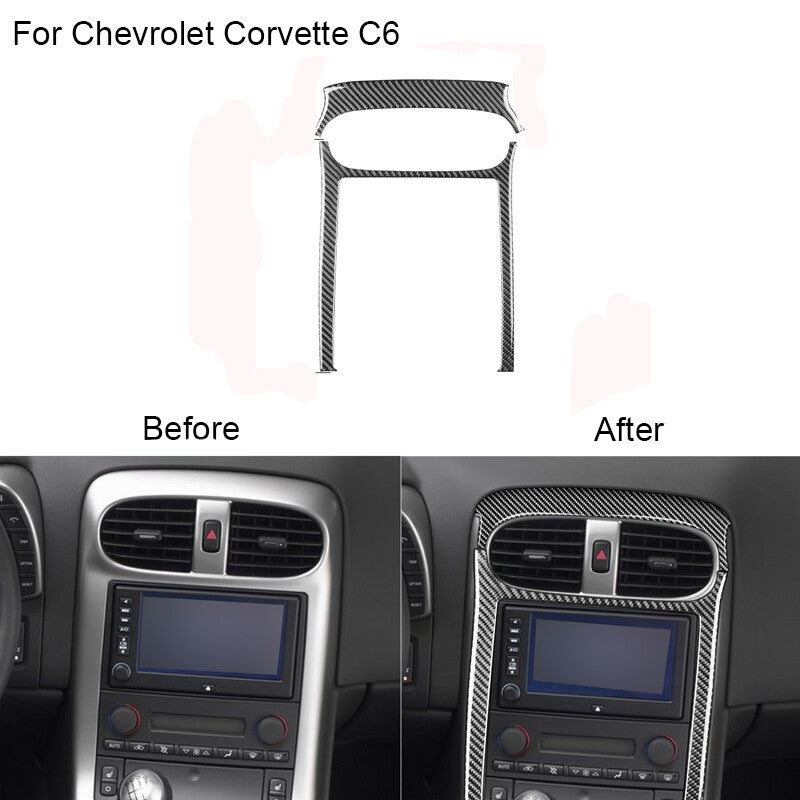 Fit for Chevrolet for Corvette C6 Carbon Fiber Center Control Outer Frame Cover Trim