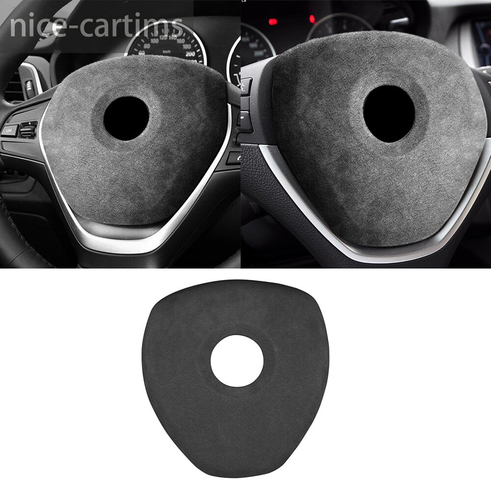 for BMW X5 E70 X6 E71 2008-2013 Suede Black Gray Steering Wheel Center Trim High