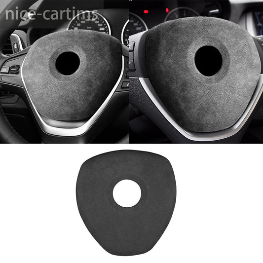 for BMW X5 E70 X6 E71 2008-2013 Suede Black Gray Steering Wheel Center Trim High