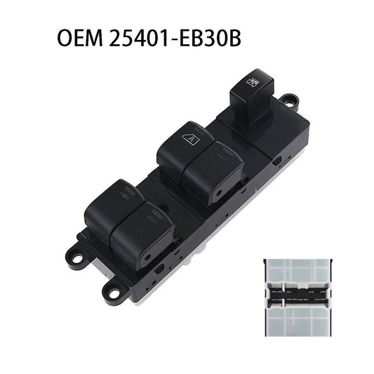 For Navara D40 04-16 25401-EB30B Front Right Master Electric Window Switch Black
