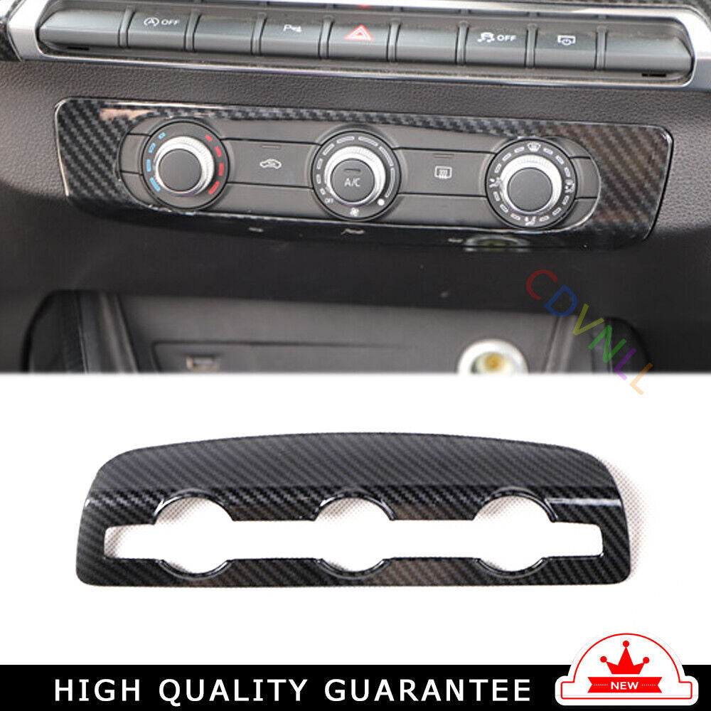 Car Console AC Switch Control Panel Trim Fit for Audi Q2L 2018-2021 Carbon Fiber