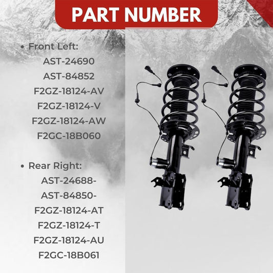 4-piece front and rear shock absorber strut assembly with electronic adjustment, suitable for Lincoln MKS 2013-16
