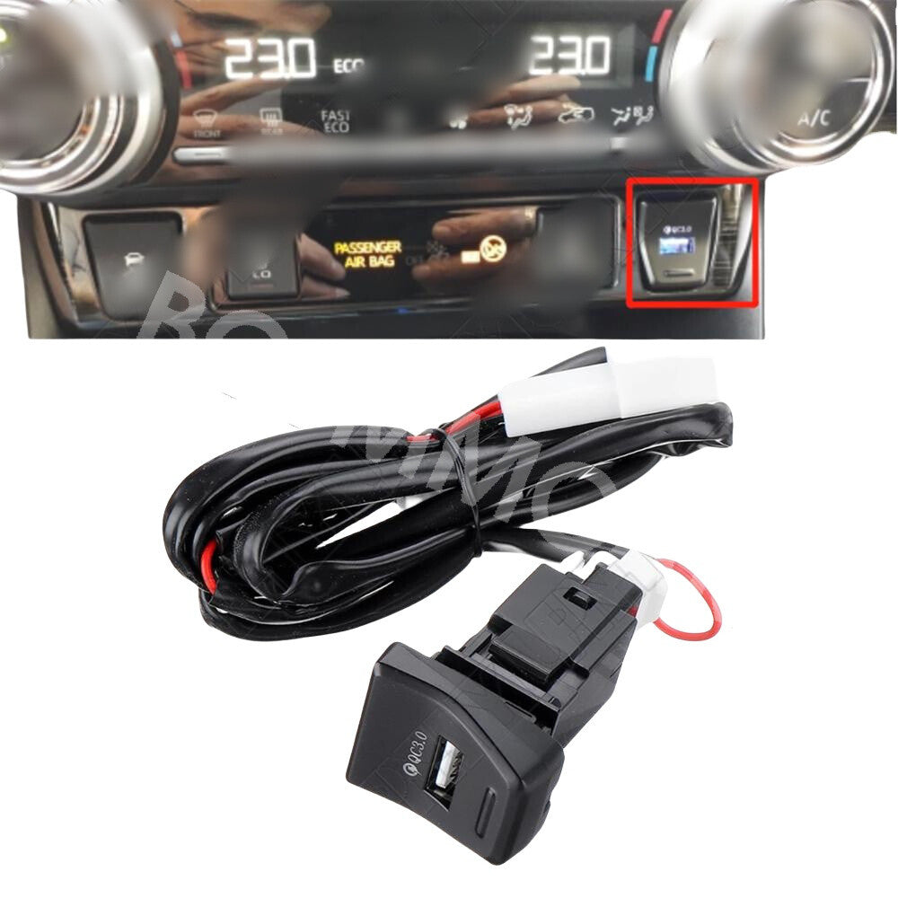 USB Port Car Charger Socket LED Phone Charging Adapter Fit for Toyota RAV4 2019
