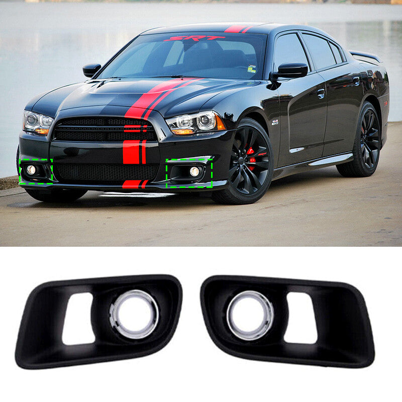 Pair Front Bumper Fog Lamp Cover for Dodge Charger 2012 2013-2014 Right Left