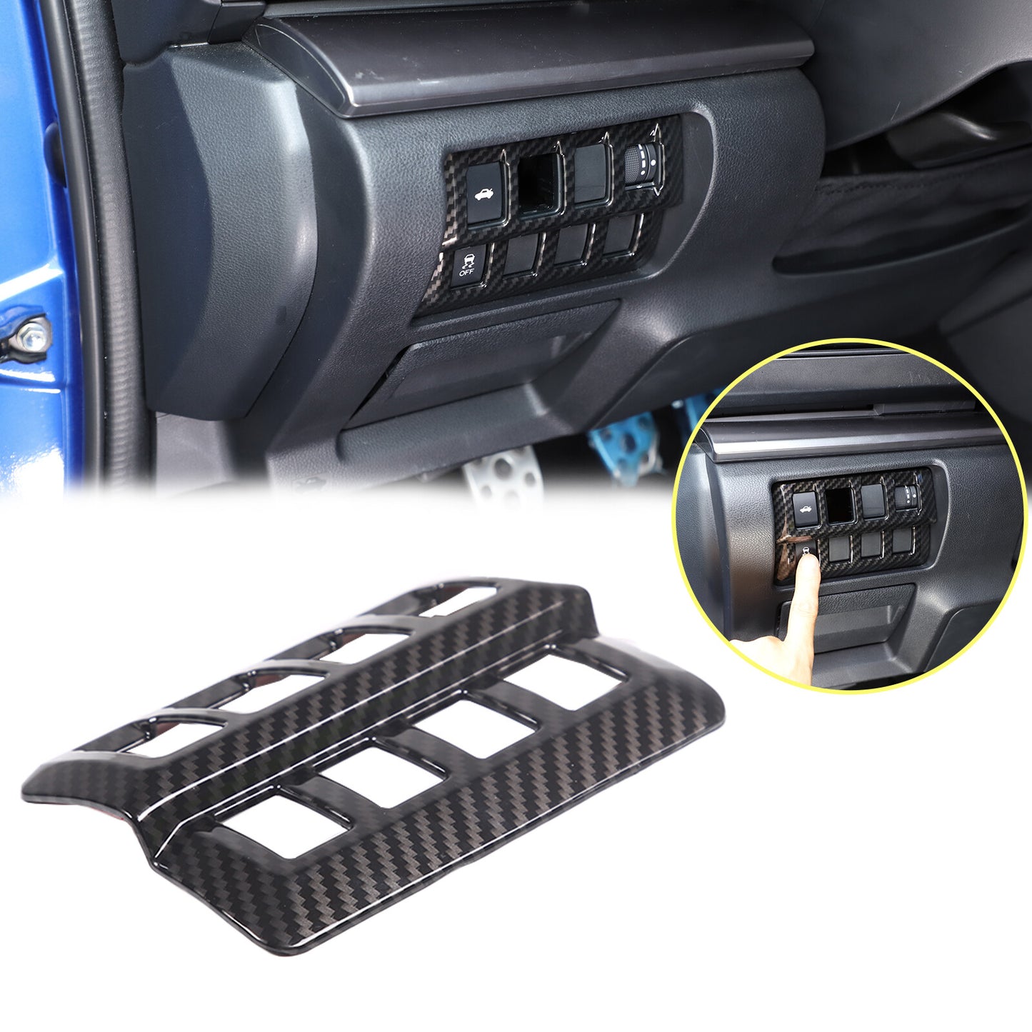 2-Piece Red Inner Door Handle Molded Decorative Cover Frame for Corvette C7 2014-2019
