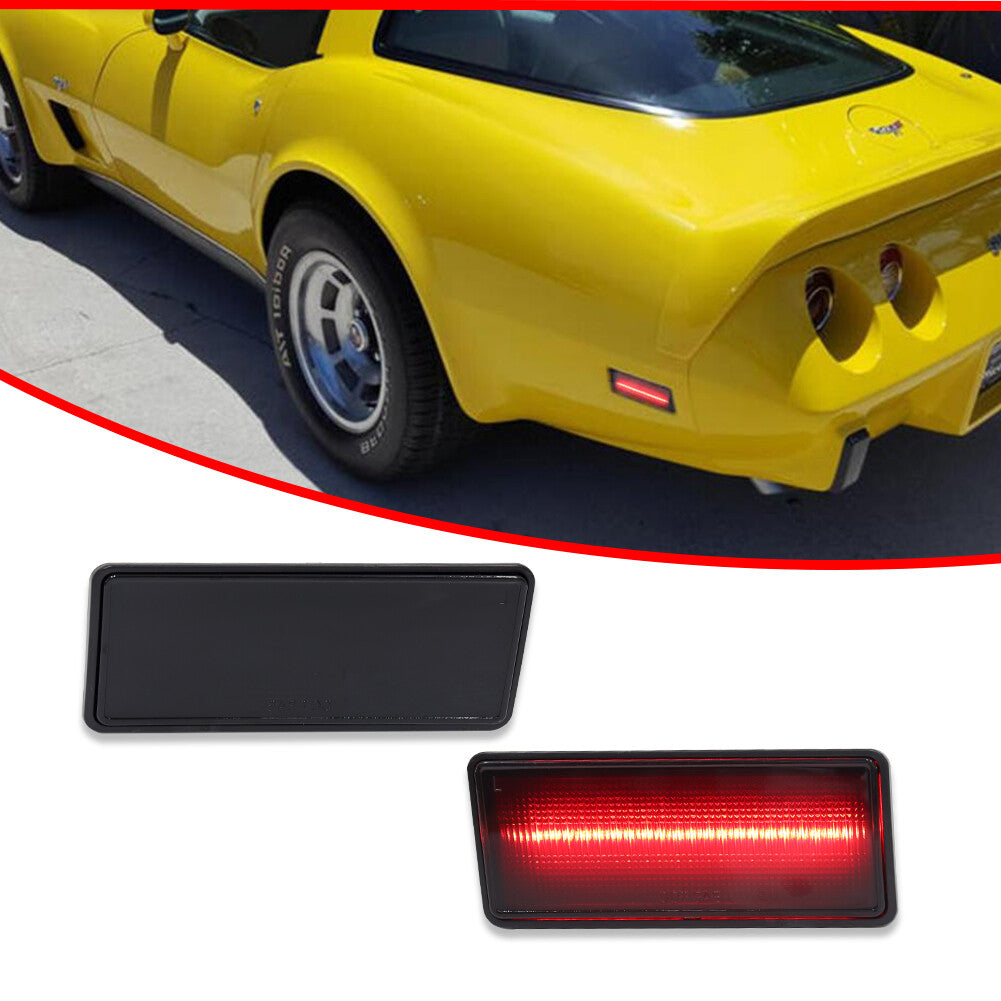 Two-pack of smoked lens rear red LED side marker lights for Chevrolet C3 for Corvette 1974-1979