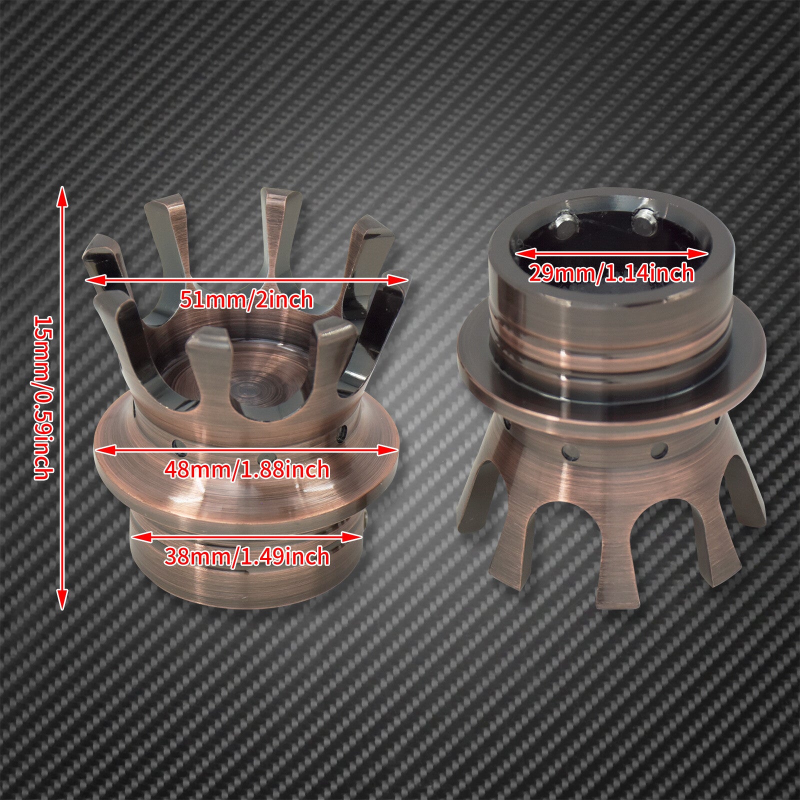 Bronze 29MM Crown King Front Axle Nut Cover Fit for Harley Sportster XL Touring