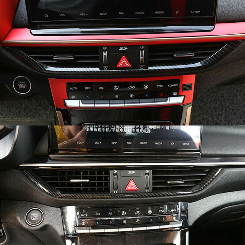 Carbon Fiber Center Air Vent Outlet Cover Trim for Kia K3 Forte Cerato 2019-2021