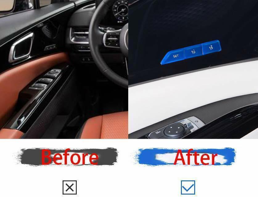 for Seat Memory Button Frame Cover Trim 3 for Kia Carnival 2022-2023 Blue Aluminum