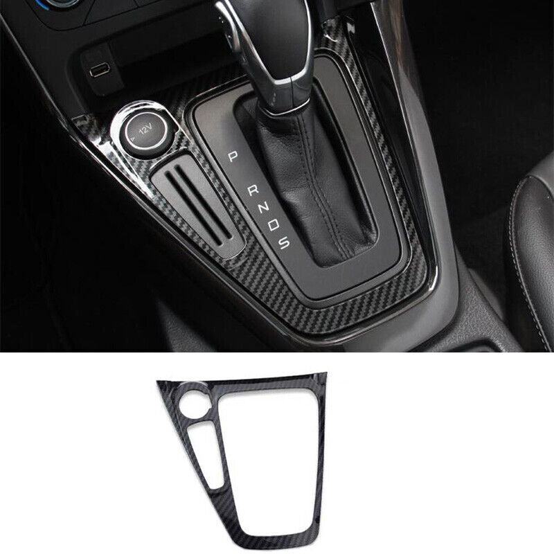 1X Gear Shift Panel Trim Central Console Carbon Fiber Style for Ford Focus 15-18