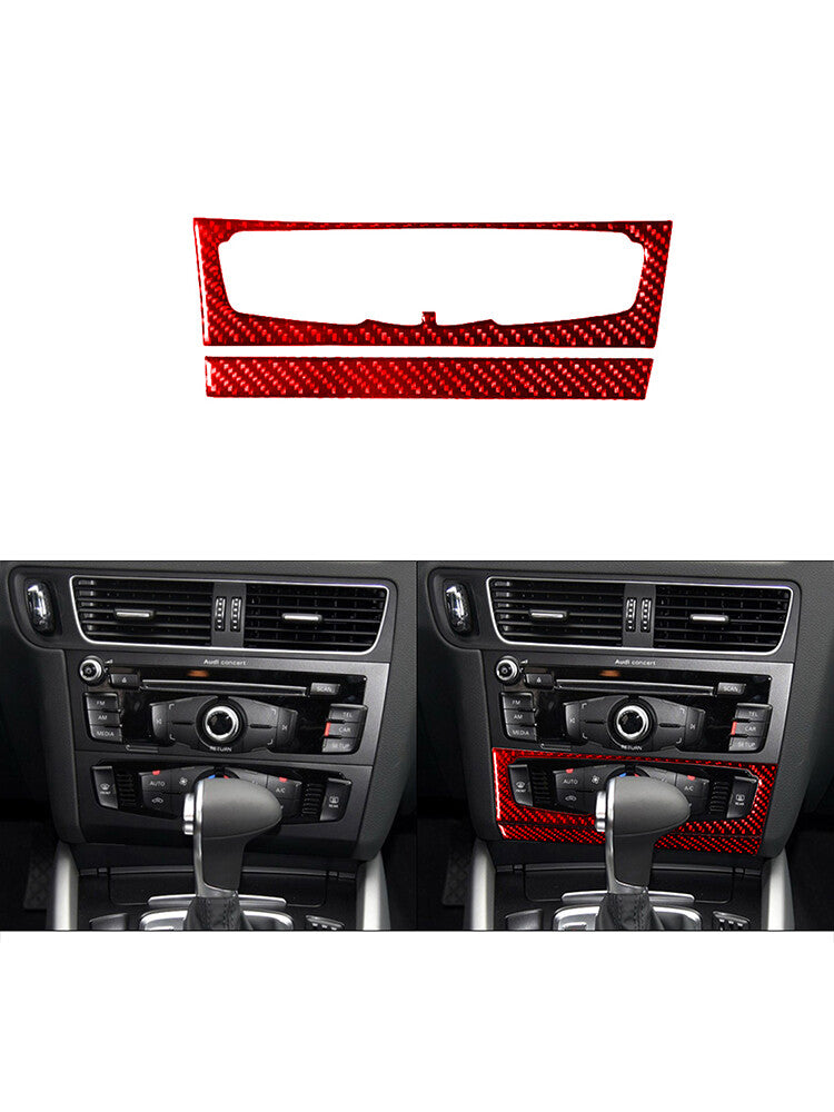 Red Carbon Fiber Climate Control Button Trim Type-B for Audi Q5 2009-2017