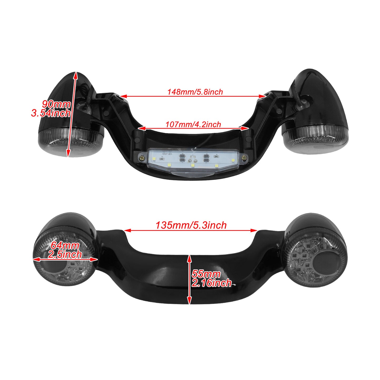 Black Rear Turn Signal Brake LED Light Bar for Harley Road Street Glide 10-2023