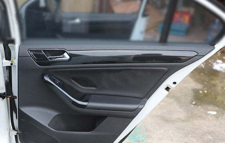 for Volkswagen for Jetta MK6 2015-18 Car Inner Door Armrest Strip Trim Carbon Fiber