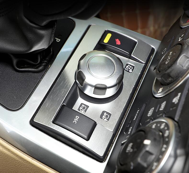 Control Knob Button Cover Decorate for Land Rover LR2 2008-2015 Silver Aluminum