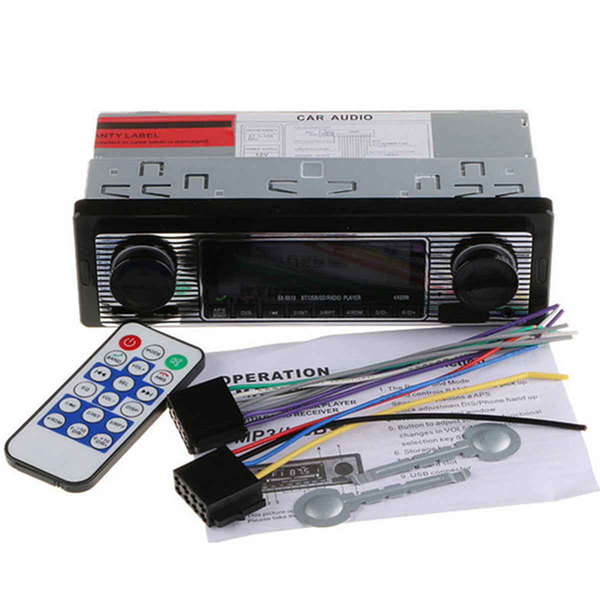 Vintage Car Radio Stereo Modern Bluetooth MP3 Player FM AUX SD Host With Remote