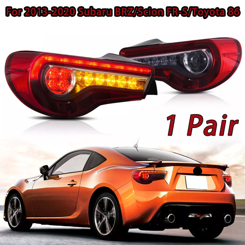 One pair of red LED taillight assemblies suitable for 2013-2020 for Subaru BRZ/ for Scion -S/ for Toyota 86