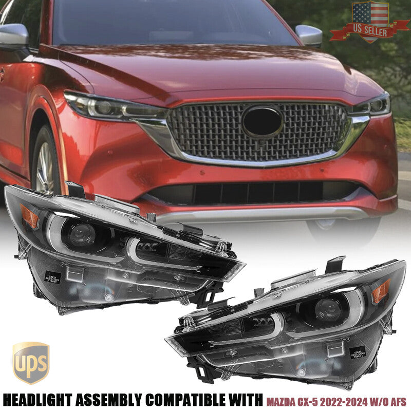 For 2022 2023 2024 for Mazda CX-5 w/o AFS Model Full LED Headlights Assembly Pair