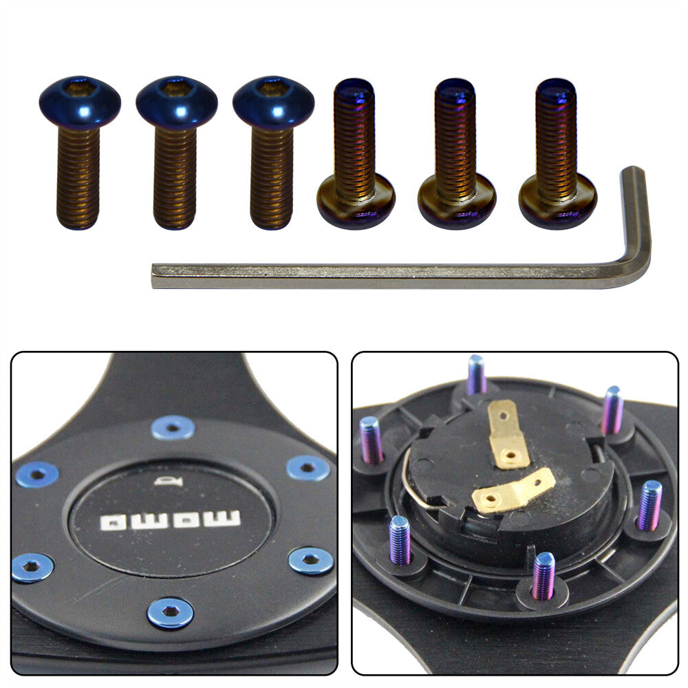 6Pcs Steering Wheel Bolts Screw Kit For Momo Nardi Personal NRG Sparco RoundHead