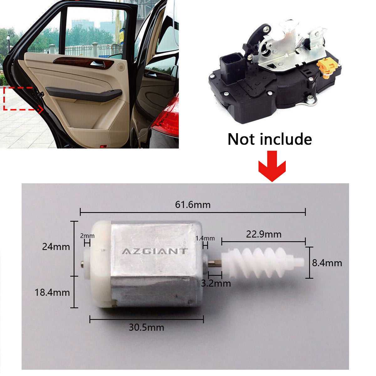 1020656 3T0415 Central Door Latch Actuator Motor for 2013-2016 for Lincoln MKZ