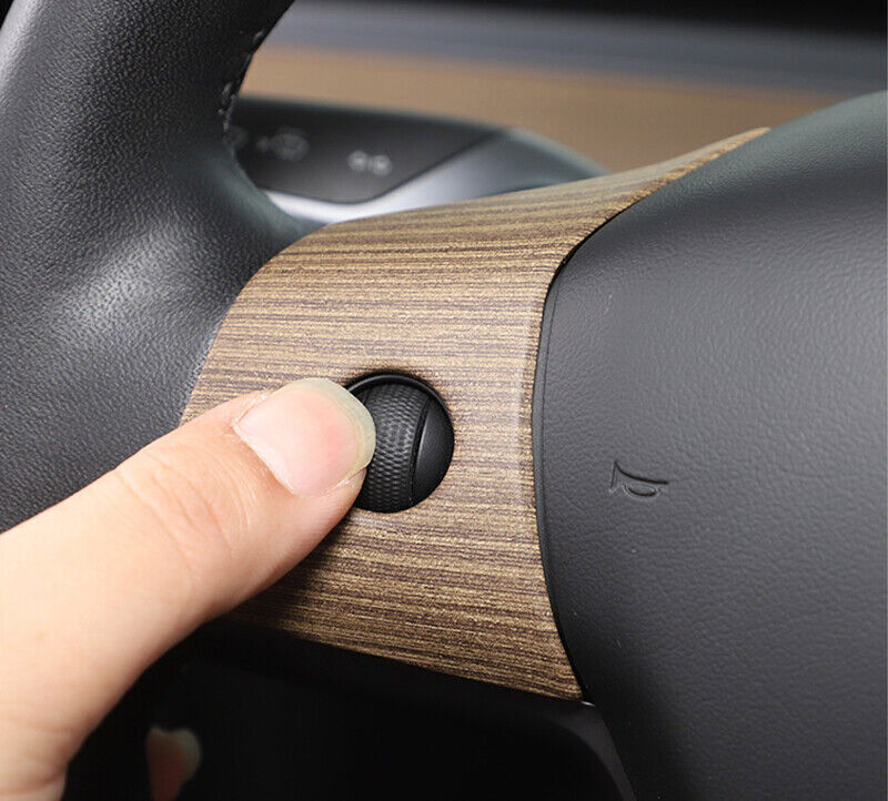 for Tesla Model 3/Y 2017-2023 Wood Grain Steering Wheel button Frame cover trim