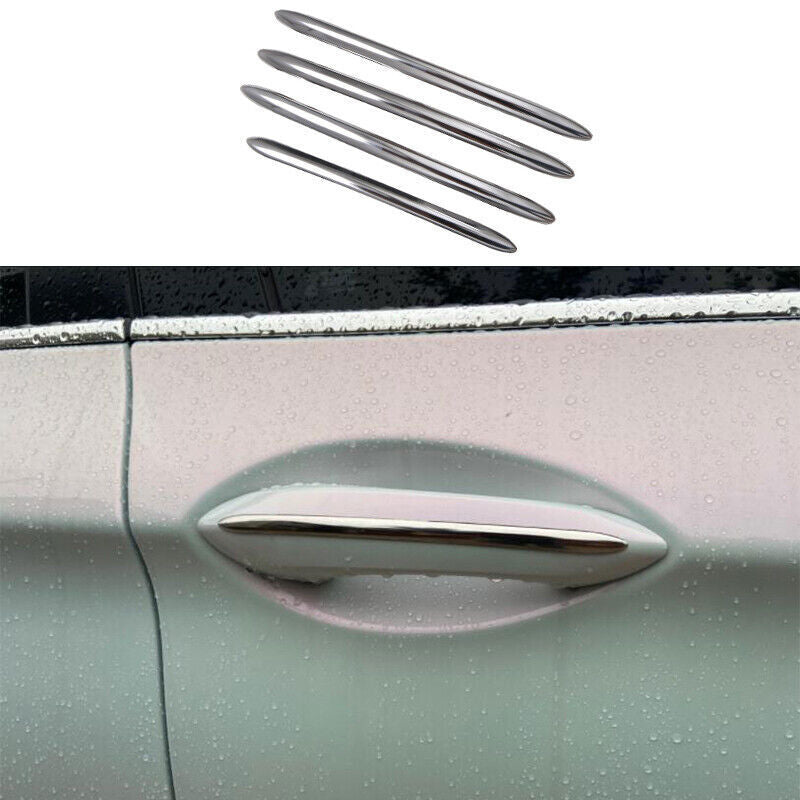 for BMW 5 Series 2011-16 Silver Steel Exterior Outside Door Handle Cover Trim 4P