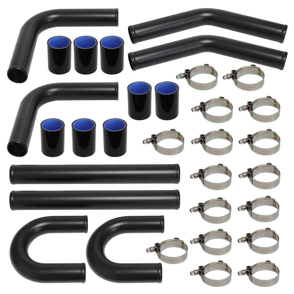 Universal 2 51mm Turbo Intercooler Aluminium Piping DIY Intercooler Pipe Kit BK