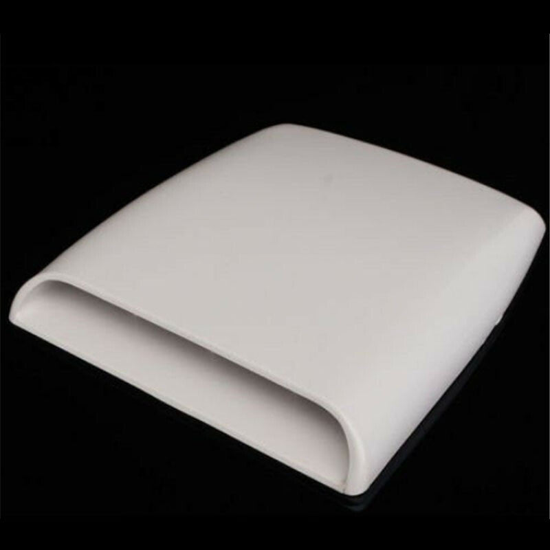 White ABS Air Flow Intake Hood Scoop Vent Bonnet Decorative Cover Universal