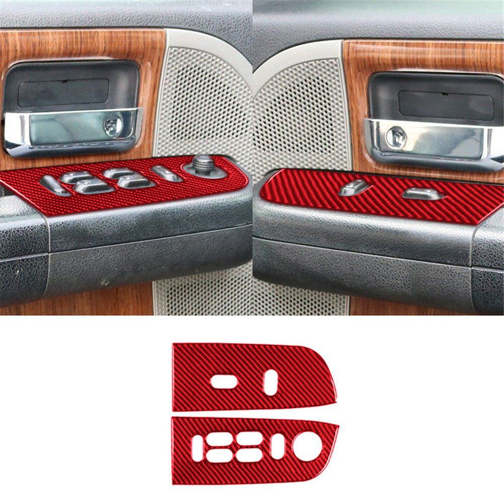 2X Carbon Fiber Interior Front Window Control Cover Trim for Ford F150 FX4 04-08