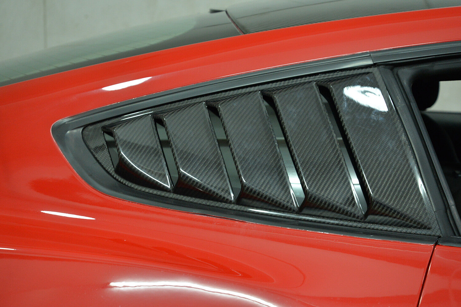 Carbon Fiber Side Window Quarter Scoop Louver Vent Cover for Ford for Mustang 15-17