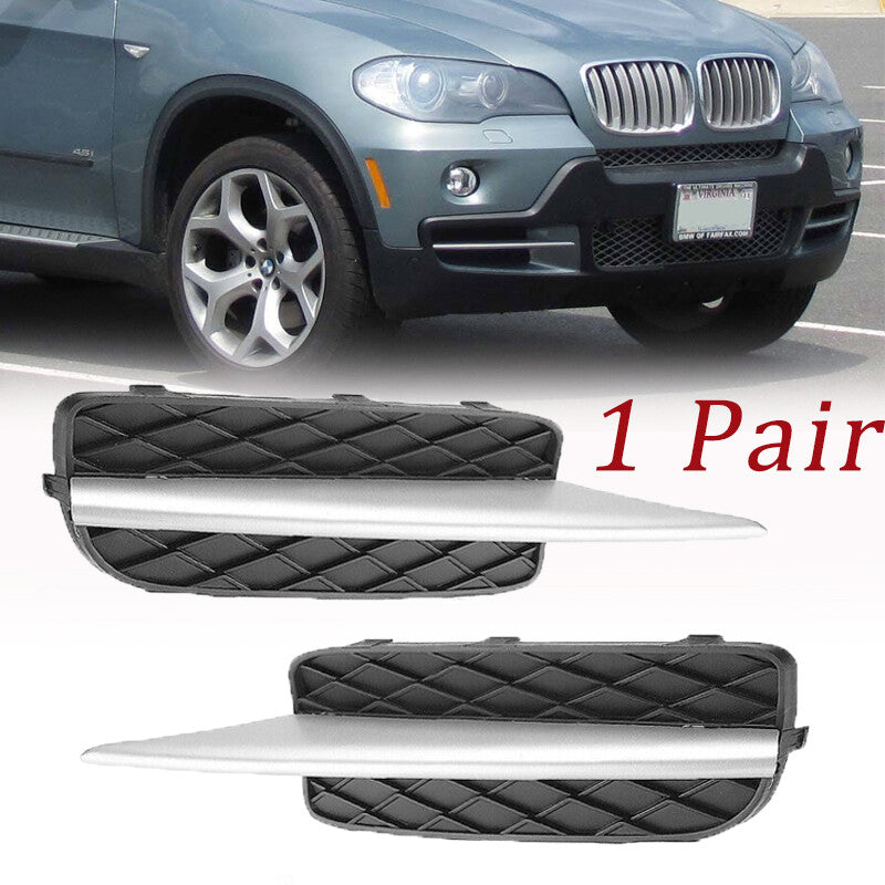 Front Bumper LeftRight Outer Grille Cover Chrome Trim Fit For 2007-2010 for BMW X5