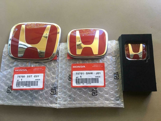 3 x Front and rear turn badges with red H emblems suitable for Civic 4Door 2006 - 2015