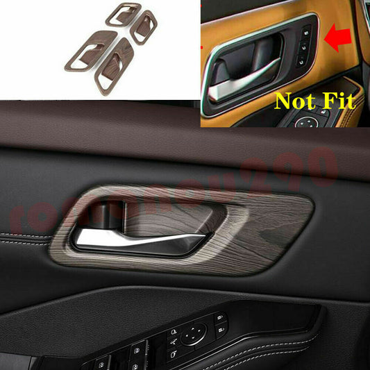 4P for Nissan Rogue 2021-2023 ABS Wood Grain Color Interior Door Bowl Cover Trim