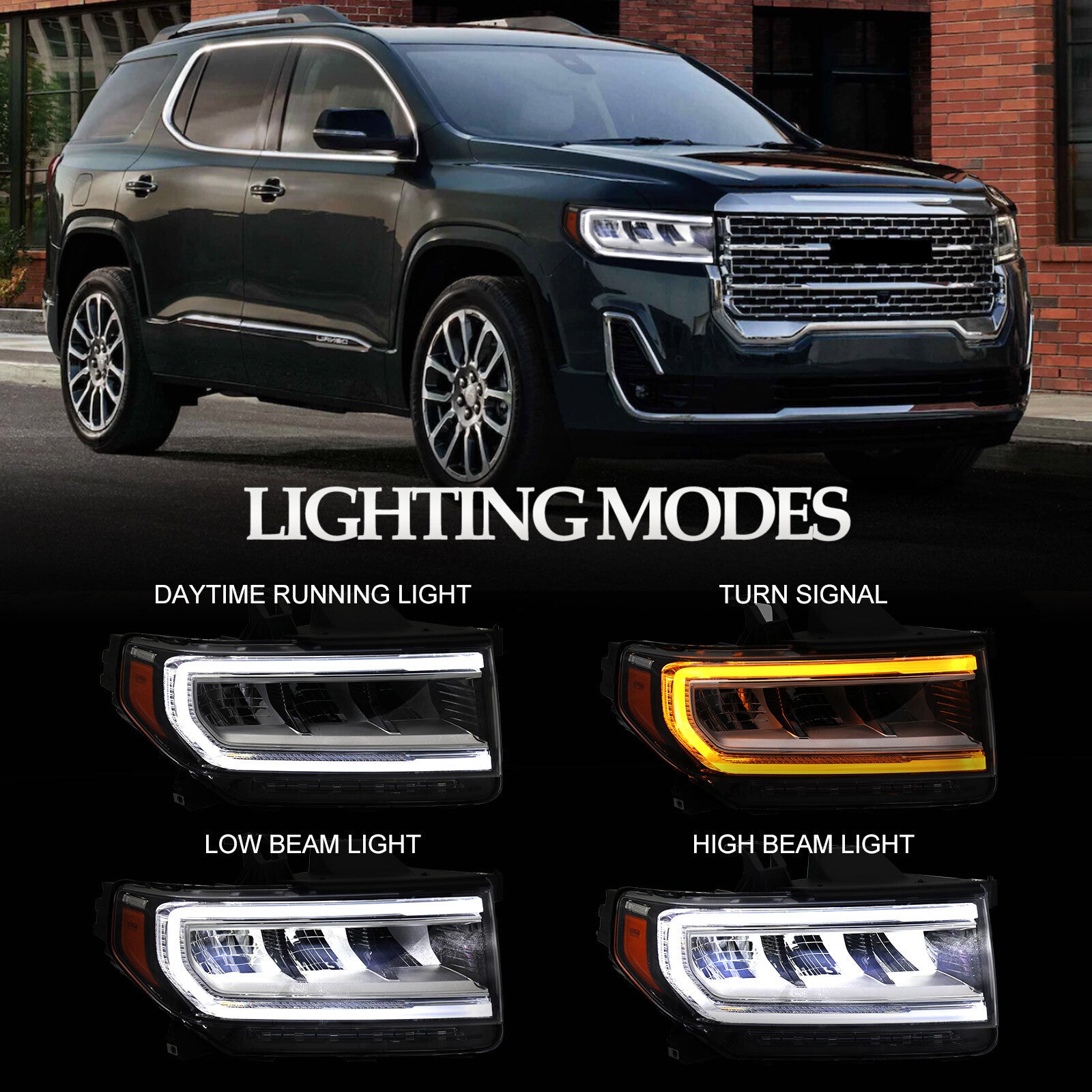 For 2020-2023 for GMC Acadia SL SLE SLT Denali LED Headlight Headlamp Passenger Side