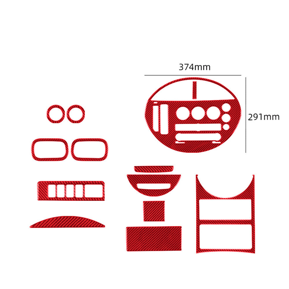 for Nissan Quest 2004-2006 Red 13Pcs Interior Decorative Cover Trim Carbon Fiber