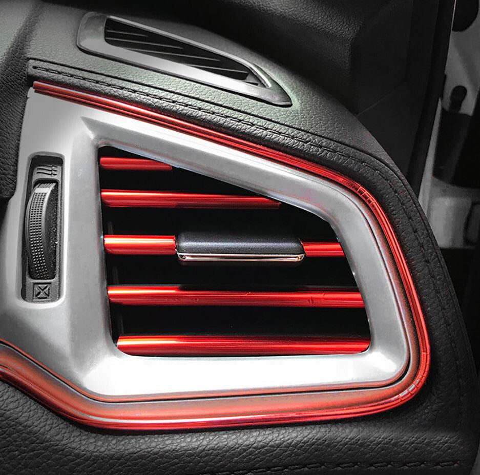 10 pieces of red molded decorative trim for car air conditioning sockets, suitable for Toyota .